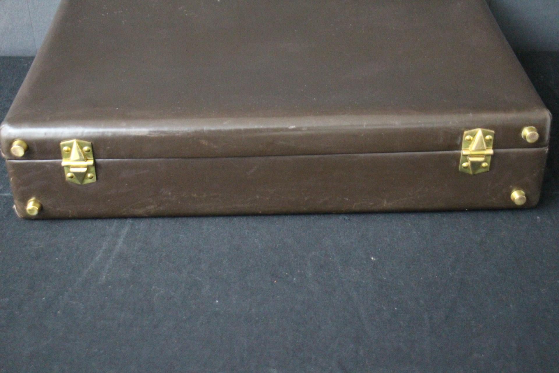 Hermès Dark Brown Leather Briefcase, Hermes Attache, Hermes Bag For Sale 3