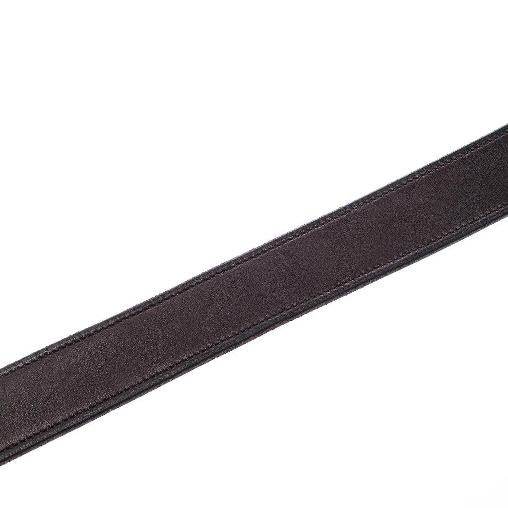 Black Hermes Dark Brown Leather O Ring Buckle Belt 115cm