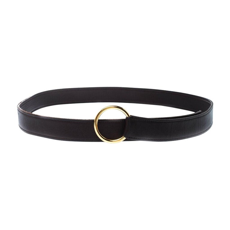 Hermes Dark Brown Leather O Ring Buckle Belt 115cm At 1stdibs