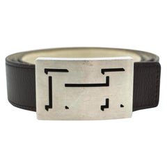 Hermès Dark Brown Lucky Outline Shadow Reversible H Logo Kit 867956 Belt