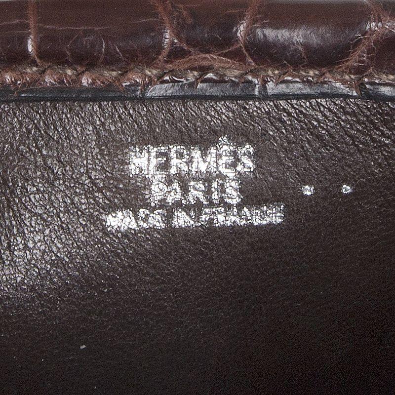 Women's or Men's HERMES dark brown Matte Nilotocus Crocodile VESPA TPM Crossbody Bag