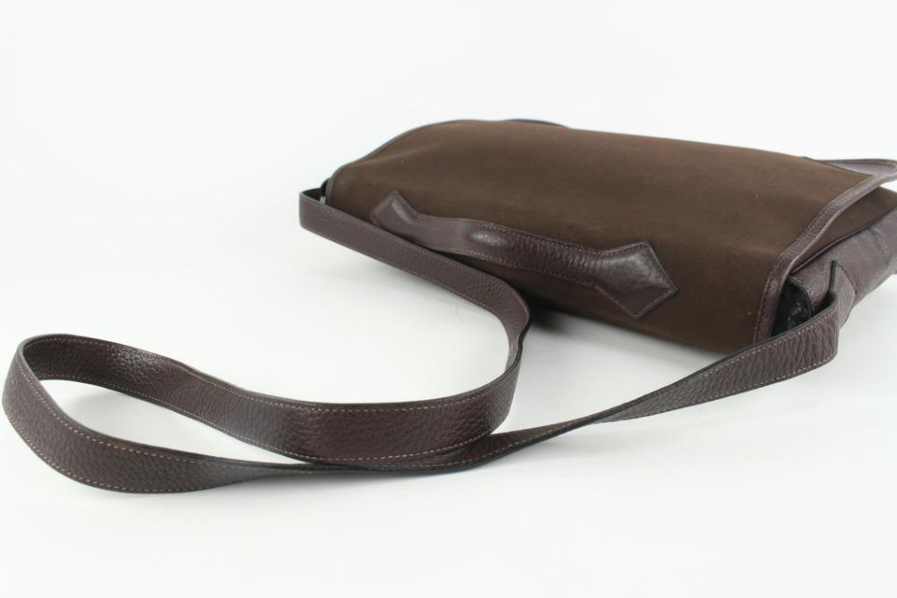 Hermès Dark Brown Victoria Messenger Top Handle Bag 1112h51 For Sale 4