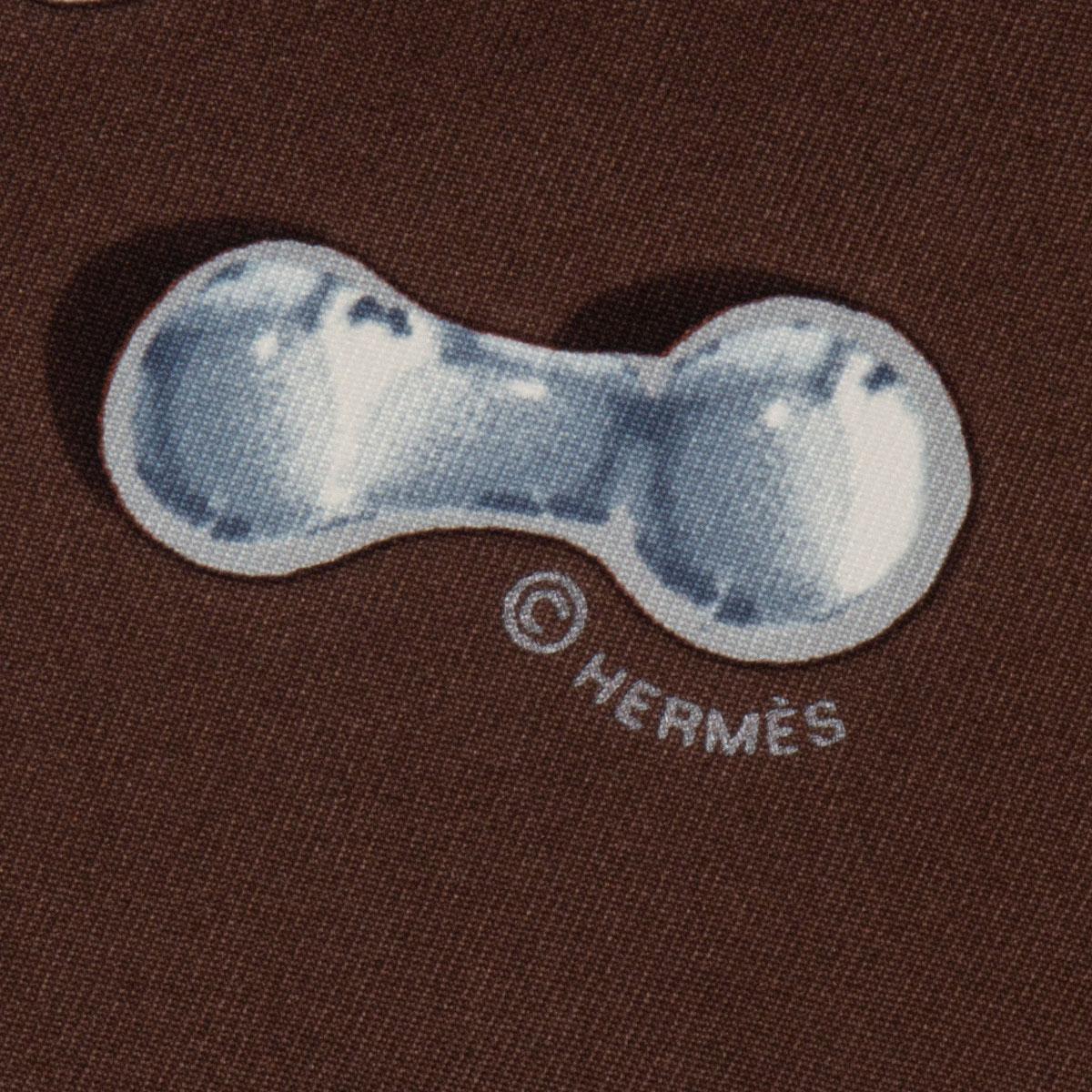 Hermes dark brown VIF ARGENT 90 silk twill Scarf In Excellent Condition In Zürich, CH