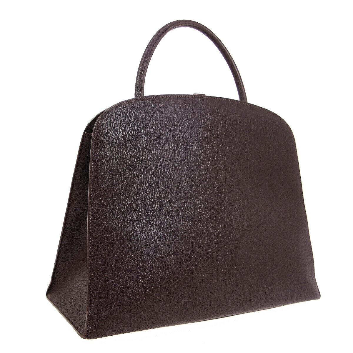 chocolate brown leather tote