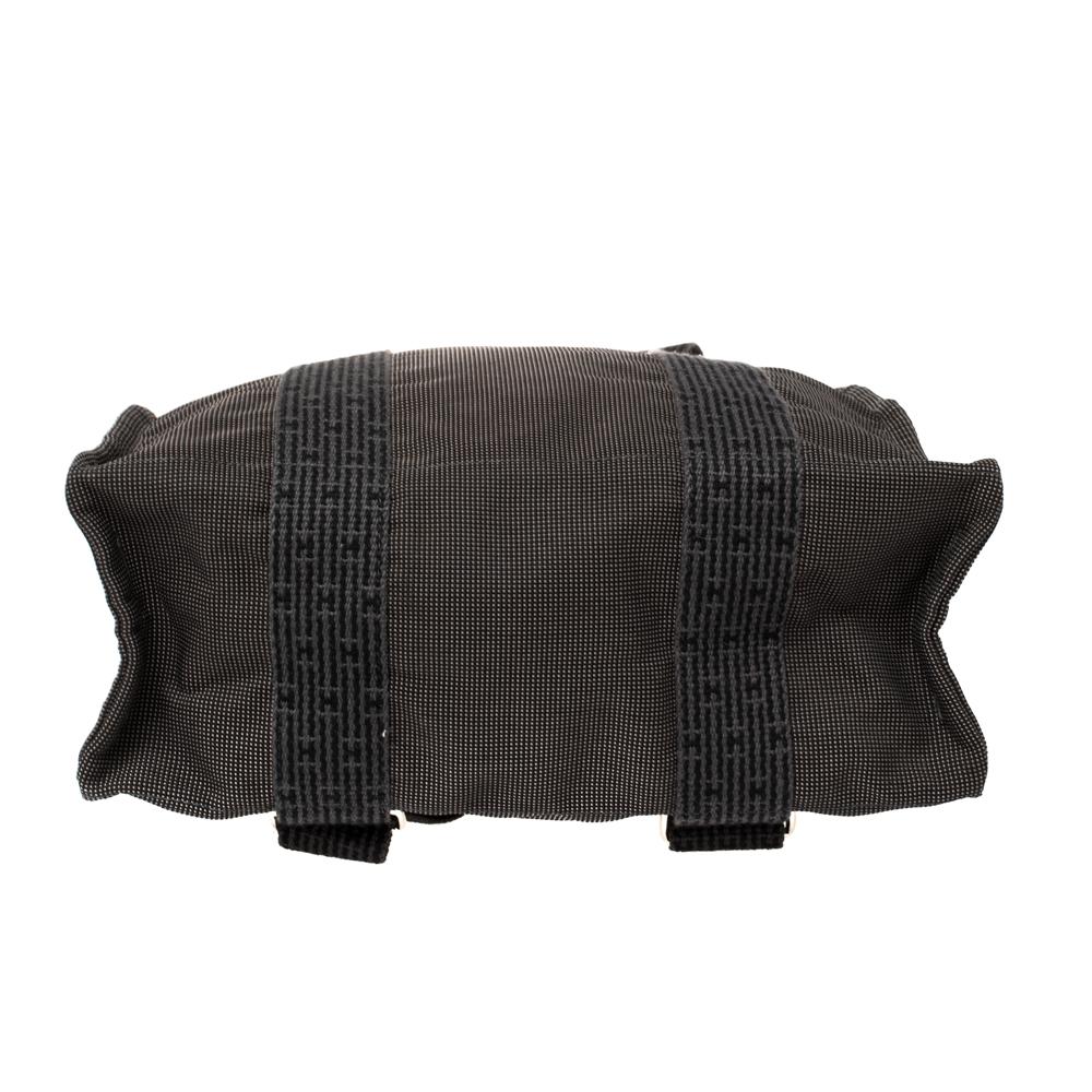 Women's Hermes Dark Grey Canvas Herline PM Travel Backpack