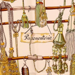 HERMES dark grey silk PASSIMENTERIE 90 Twill Scarf