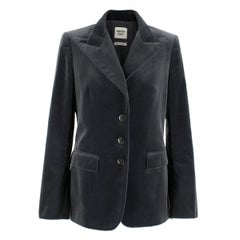 Hermes Dark Grey Single Breasted Velvet Blazer FR 38