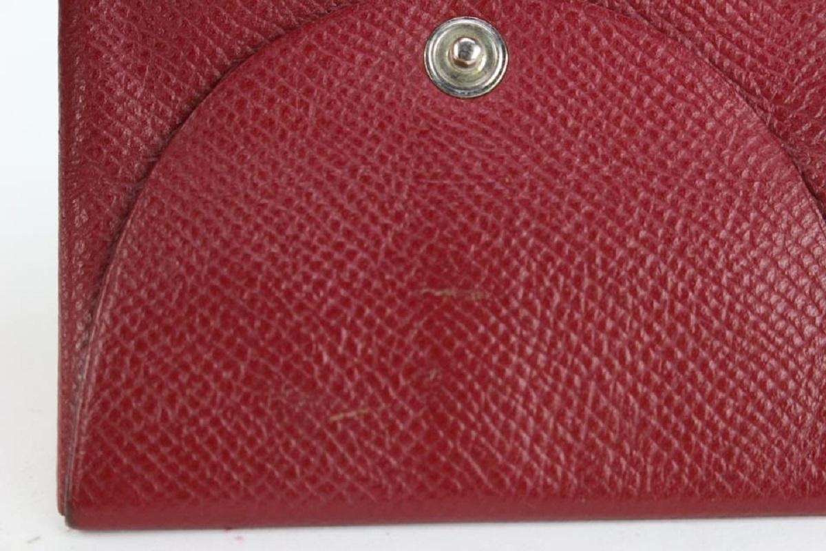 Hermès Dark Red Chevre Leather Bastia Fold Coin Pouch Change Wallet 186her712 For Sale 3