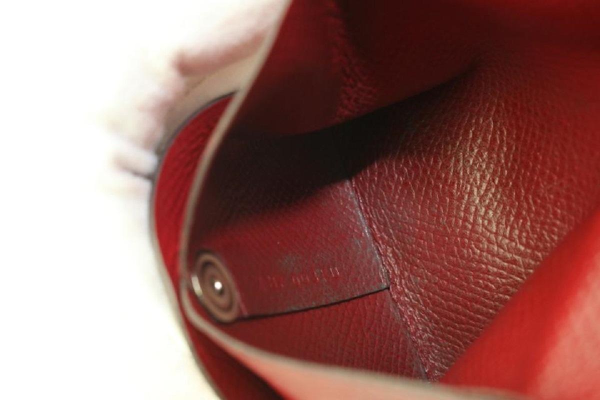 Hermès dunkelrot Chevre Leder Bastia Fold Münzbeutel ändern Brieftasche 186her712 im Zustand „Gut“ im Angebot in Dix hills, NY