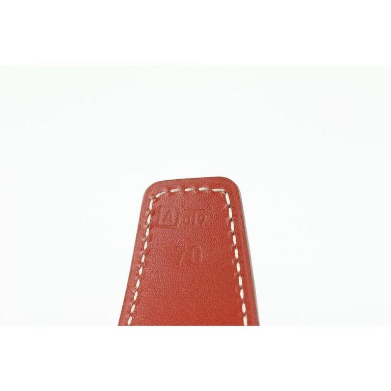 Hermès Dark Red x Black 32mm Reversible H Logo Belt Kit Silver101h17 For Sale 1