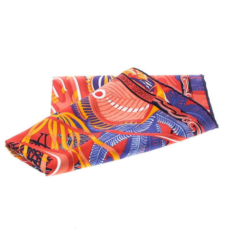 Hermes De La Mer Au Ciel Multicolor Printed Silk Square Hermes De La Mer Au Ciel Multicolor Printed Silk Square