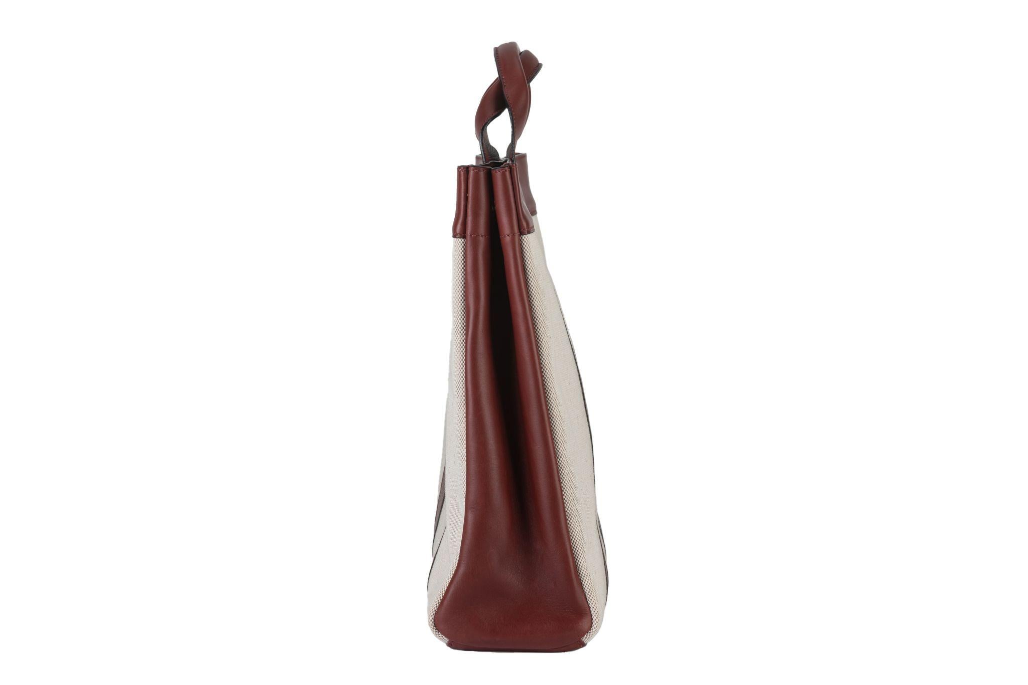 Bianco Tote Hermès Deauville rosso e avorio MM in vendita