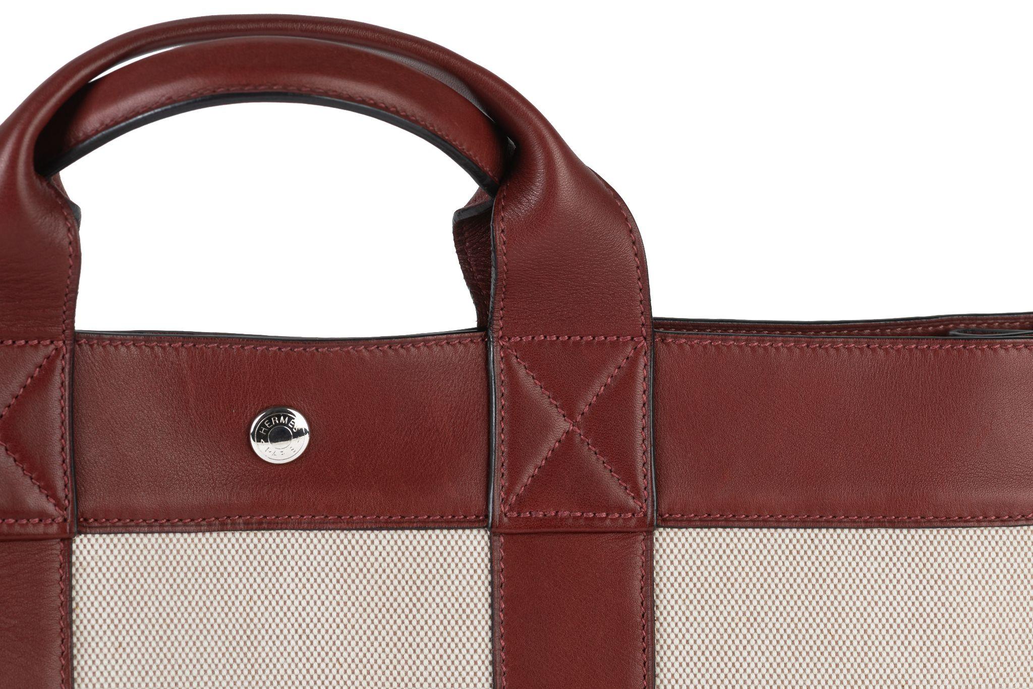 Tote Hermès Deauville rosso e avorio MM in vendita 1