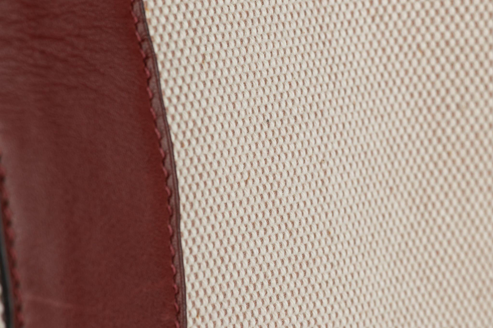 Tote Hermès Deauville rosso e avorio MM in vendita 3