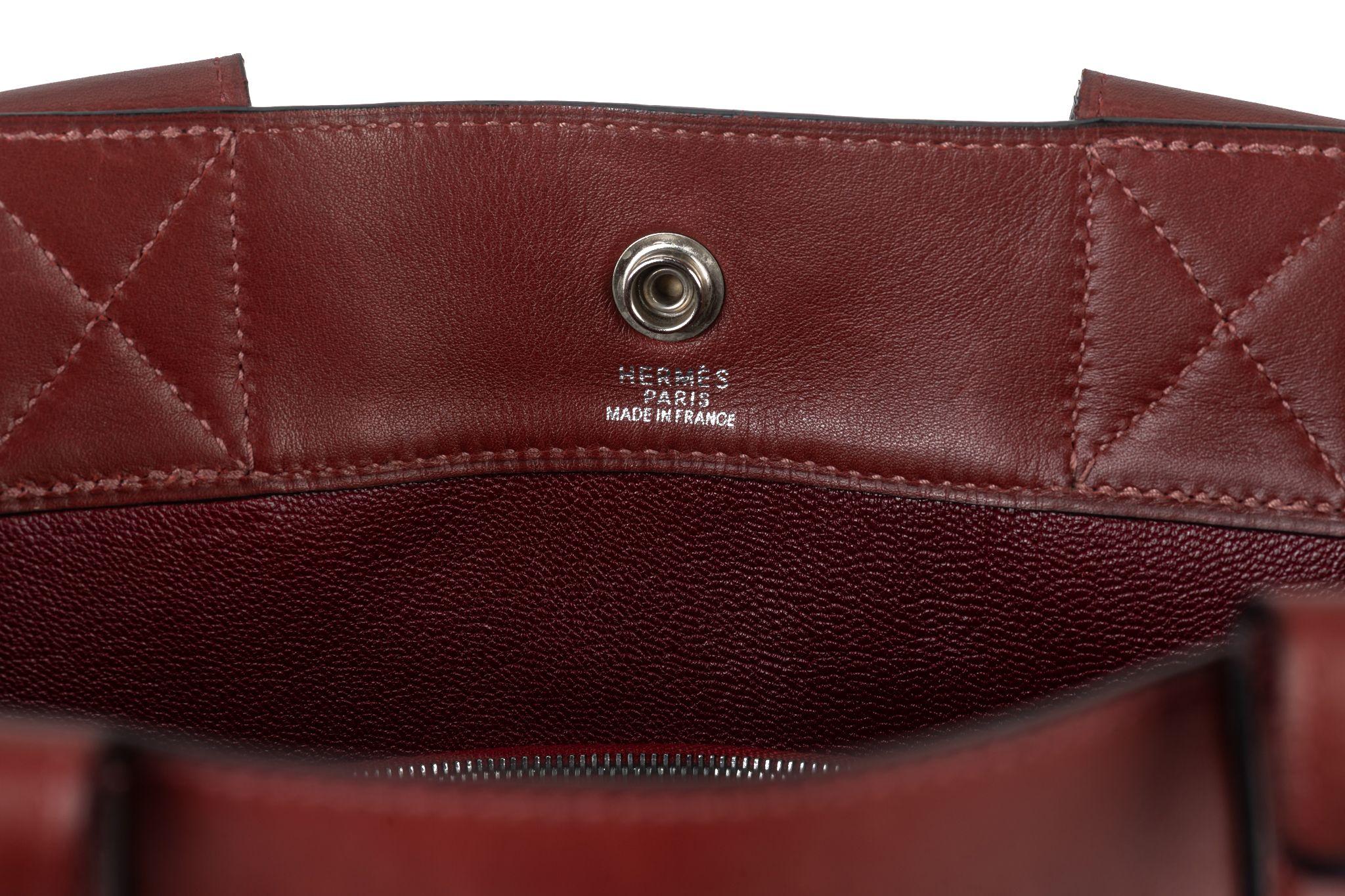 Tote Hermès Deauville rosso e avorio MM in vendita 4