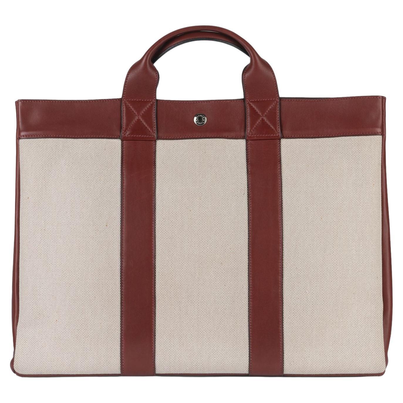 Hermès Deauville Rot-Elfenbein-Tasche MM
