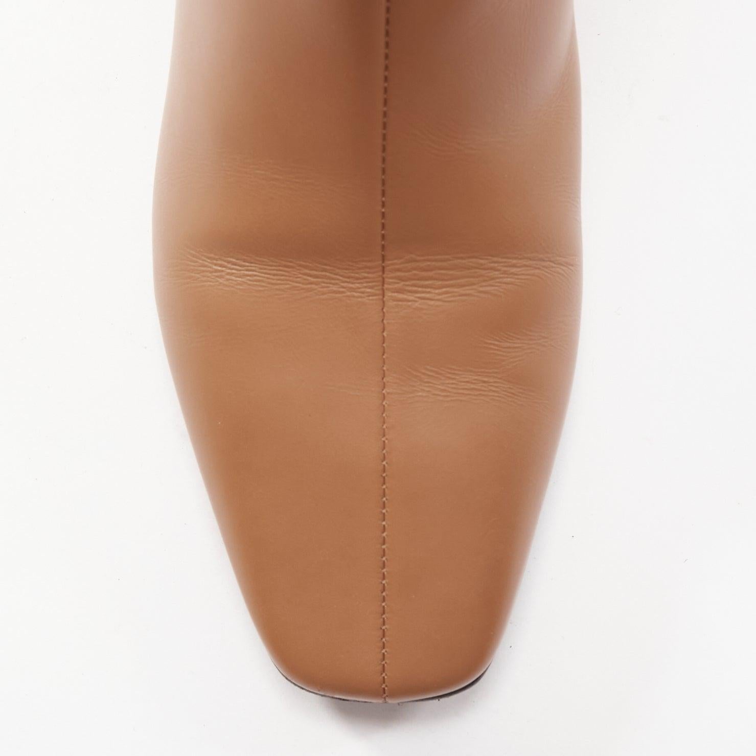 Hermès Decouverte 50 Beige Dore brown leather silver hardware ankle boots EU36 For Sale 1