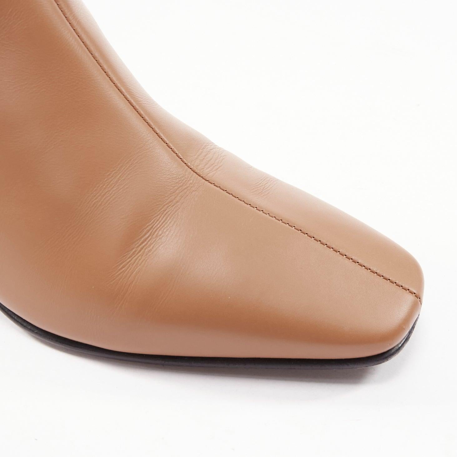 Hermès Decouverte 50 Beige Dore brown leather silver hardware ankle boots EU36 For Sale 2
