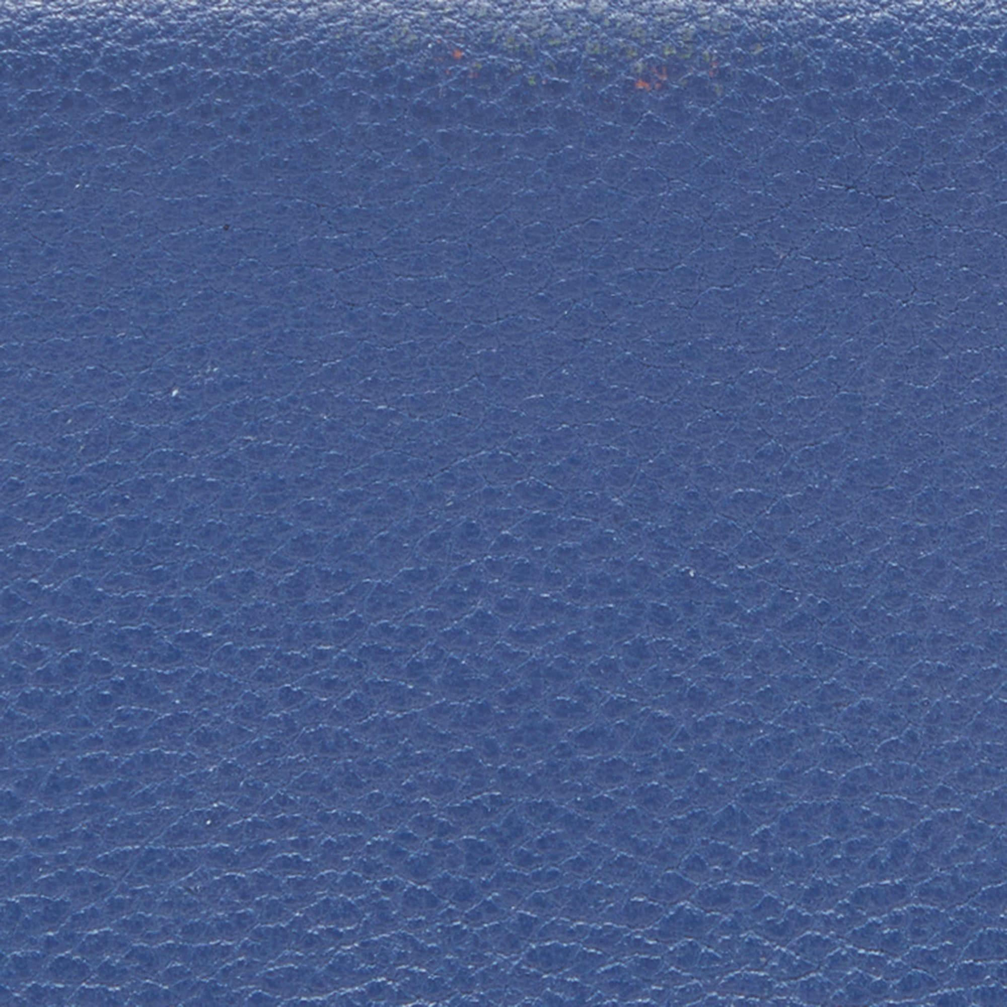 Hermes Deep Bleu Chevre Mysore Leather Calvi Card Holder 3