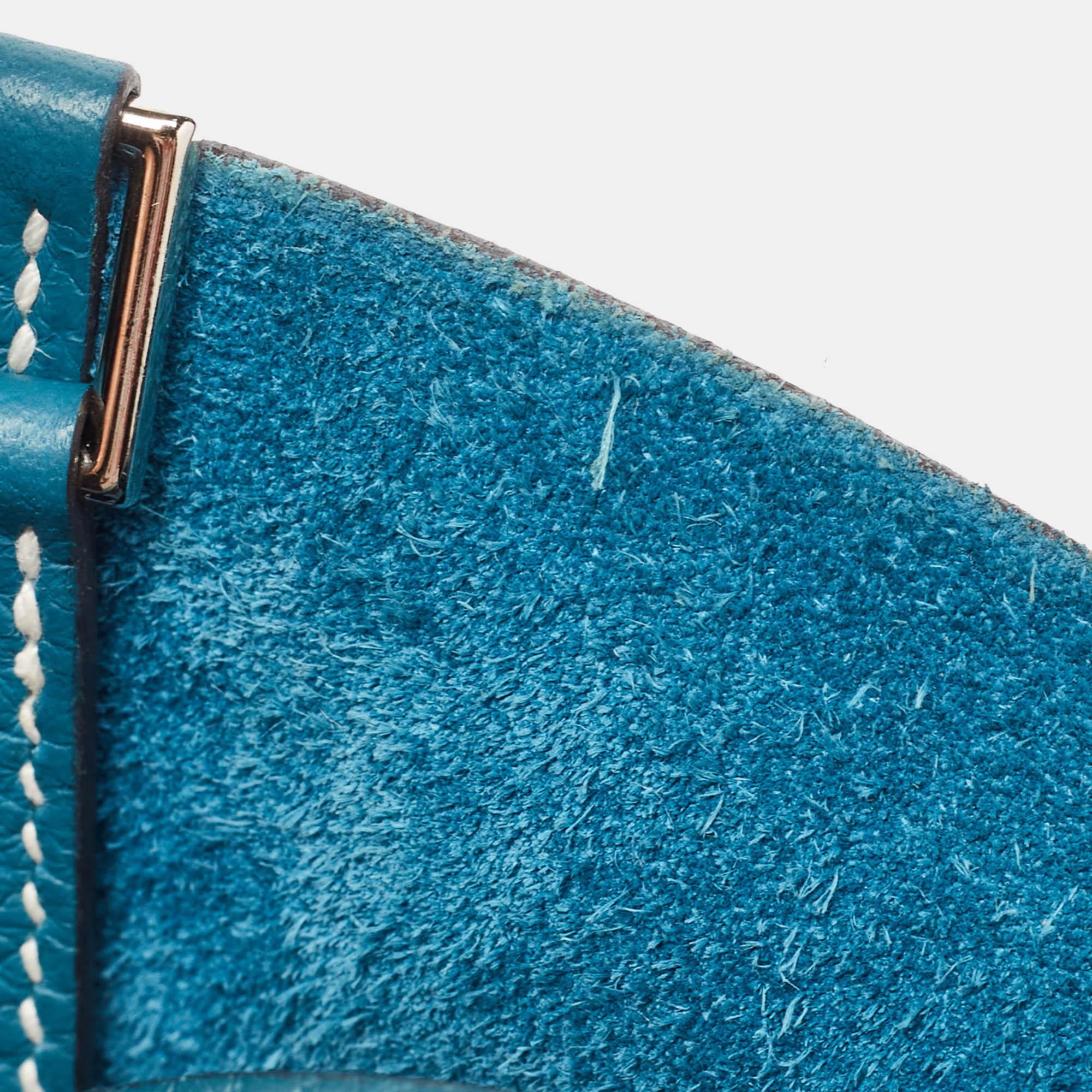 Hermès Deep Bleu/Vert Bosphore Taurillon Clemence Leather Picotin Lock 22 Bag For Sale 12