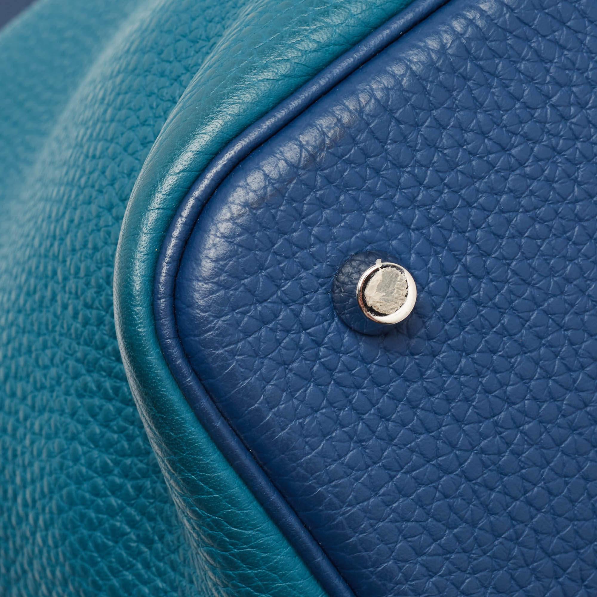 Hermès Deep Bleu/Vert Bosphore Taurillon Clemence Leather Picotin Lock 22 Bag 3