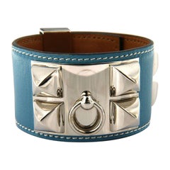 Hermès - Collier De Chien bleu profond - Bracelet en cuir Swift