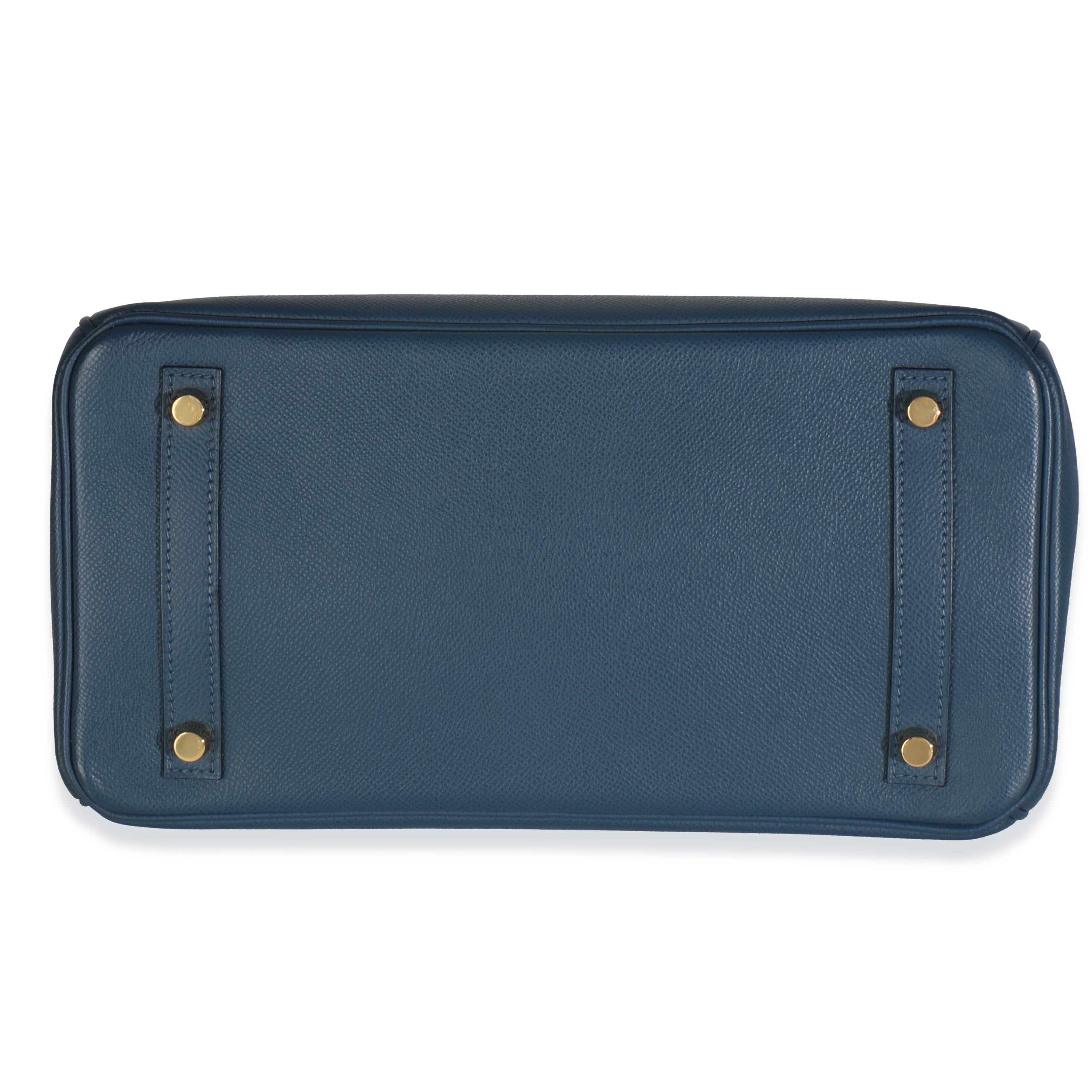 Nero Hermès Birkin 30 GHW blu profondo di Epsom in vendita