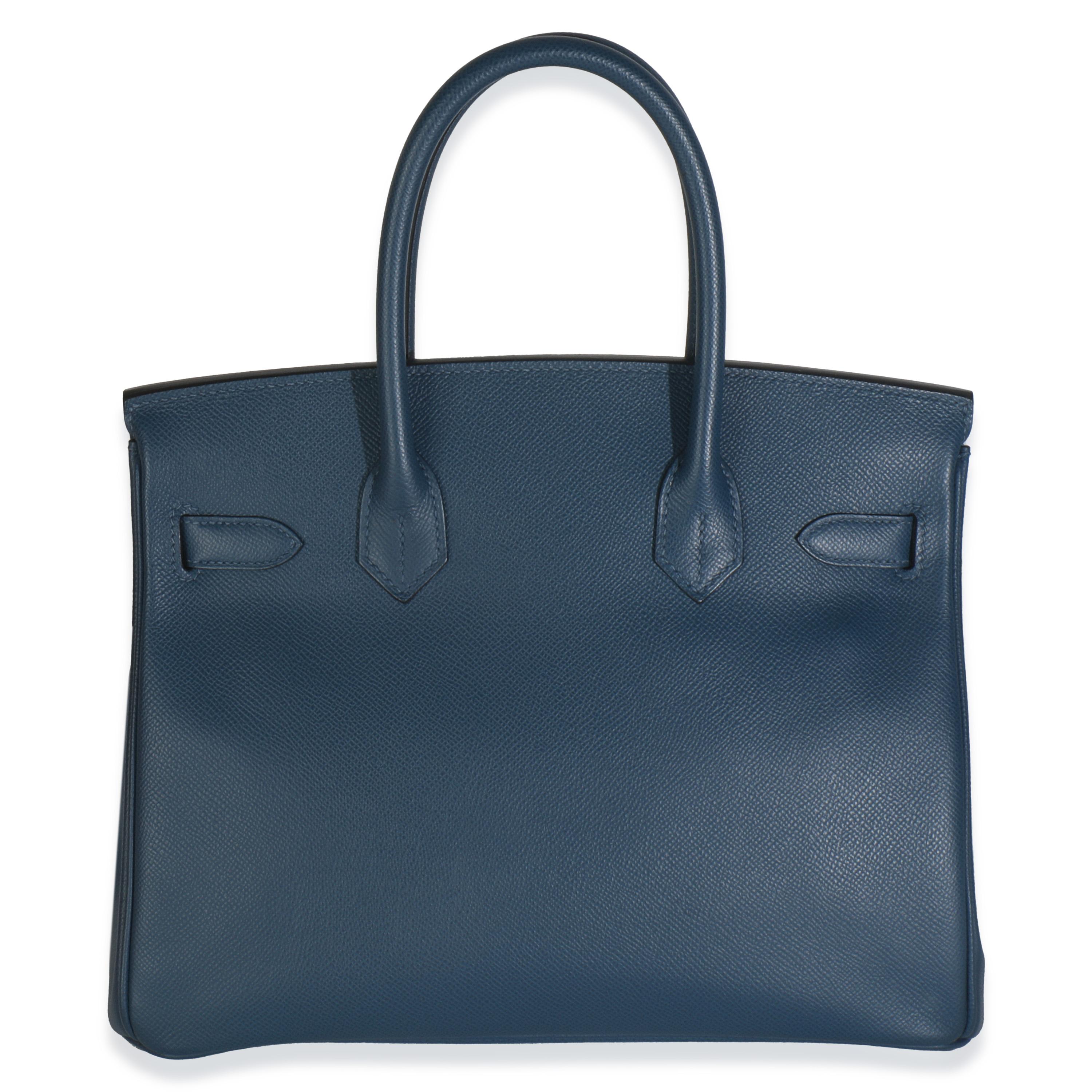 Hermès Birkin 30 GHW blu profondo di Epsom in vendita 1