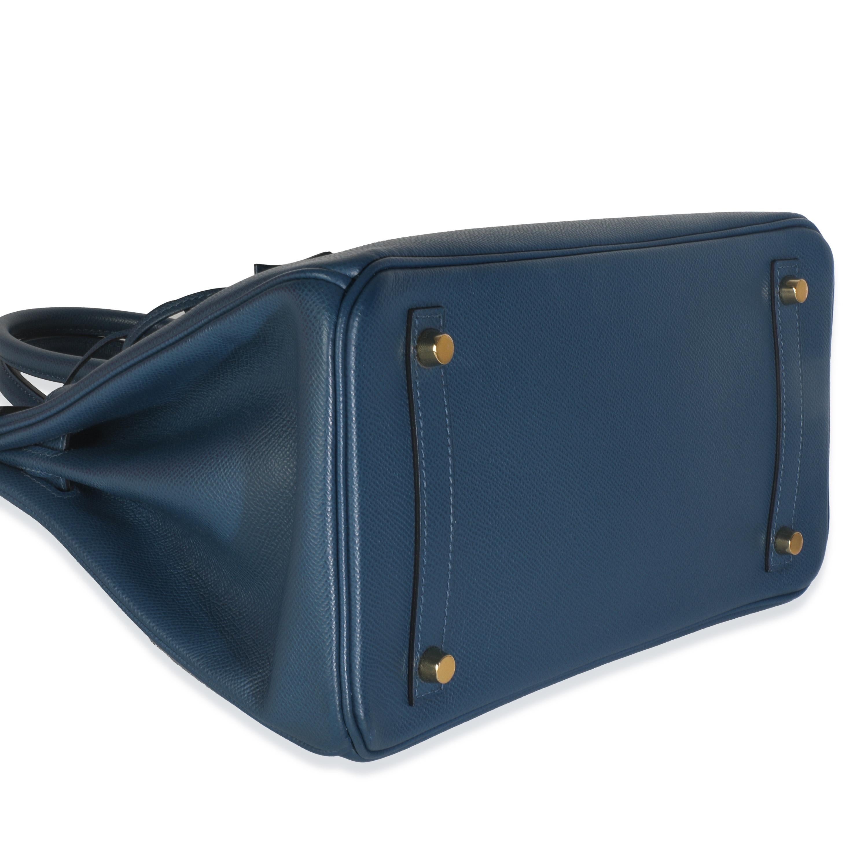 Hermès Birkin 30 GHW blu profondo di Epsom in vendita 2