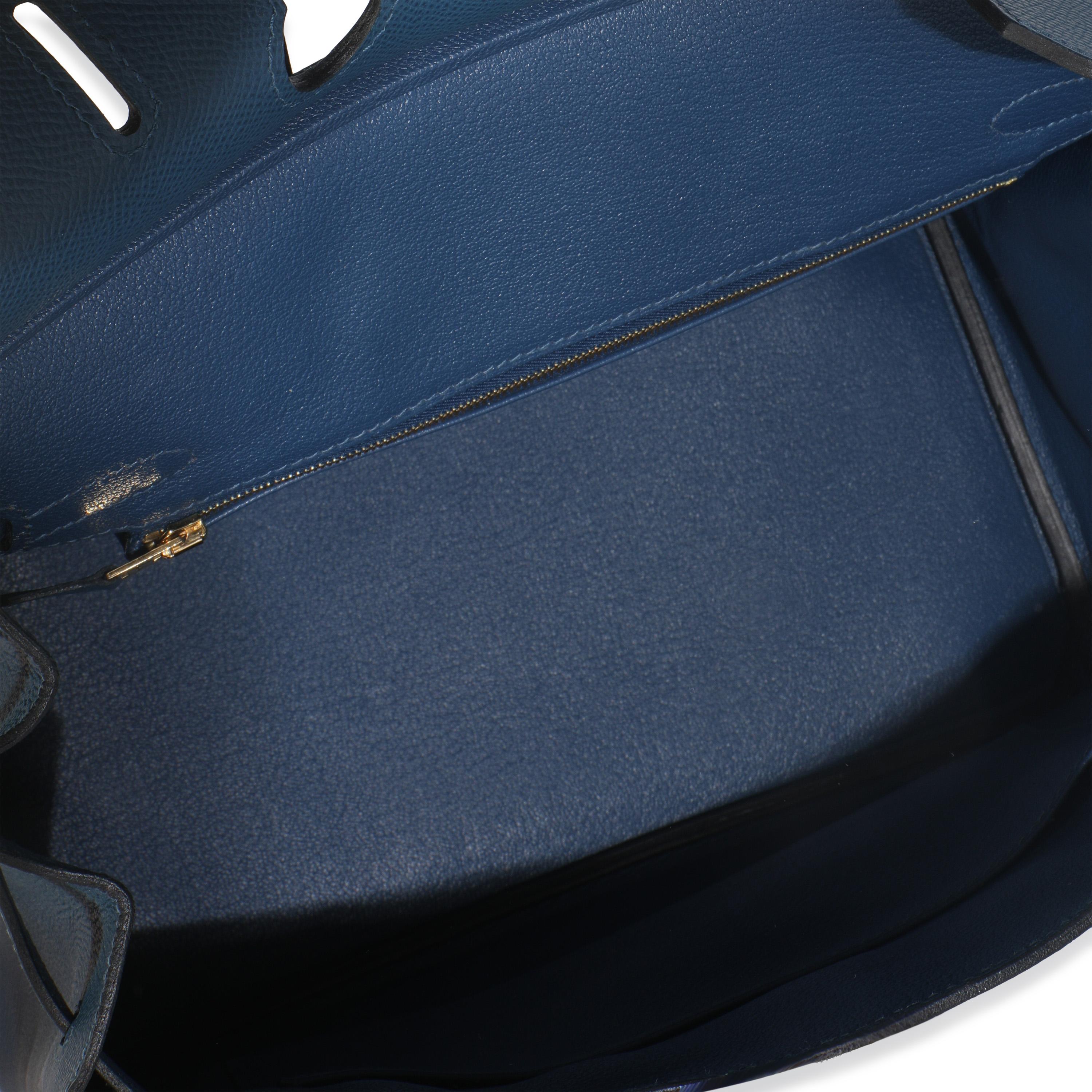 Hermès Birkin 30 GHW blu profondo di Epsom in vendita 3