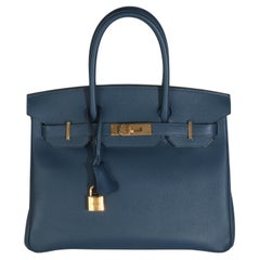 Hermès Birkin 30 GHW blu profondo di Epsom