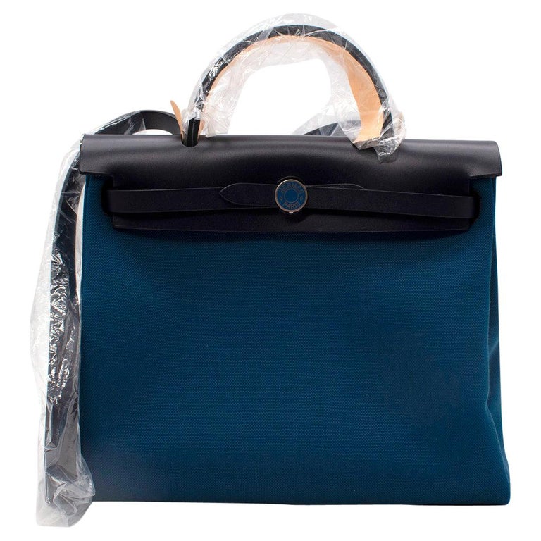 Hermes Deep Blue/Indigo Herbag Zip 31 Retourne Laque Bag - SOLD OUT For  Sale at 1stDibs