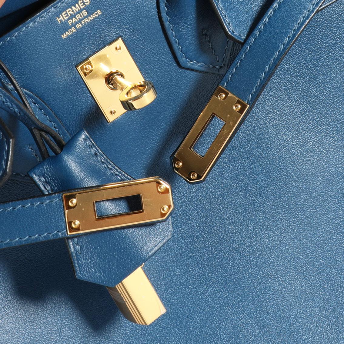 Hermès Deep Blue Swift Birkin 25 GHW
SKU: 112182
MSRP:  
Condition: Pre-owned (3000)
Condition Description: 
Handbag Condition: Very Good
Condition Comments: Very Good Condition. Plastic on most hardware. Faint scuff marks to exterior.
Brand: