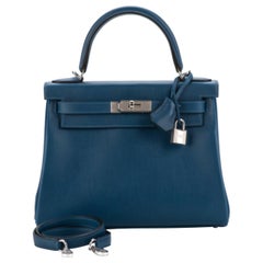 Hermes Deep Blue Vert Bosphore  Kelly 28 Bag