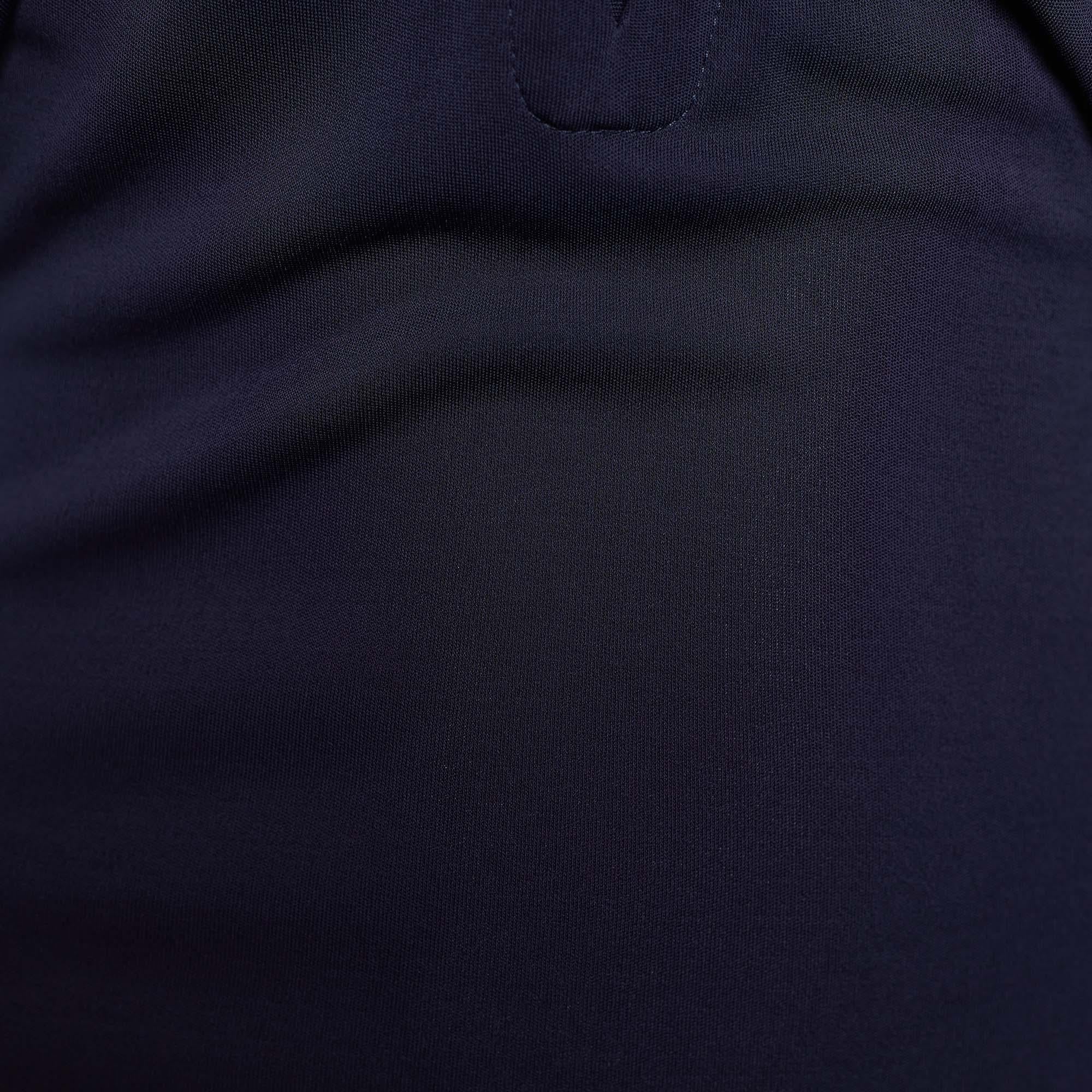 Hermès Deep Purple Jersey Open Back Knit Maxi Dress M In Good Condition In Dubai, Al Qouz 2