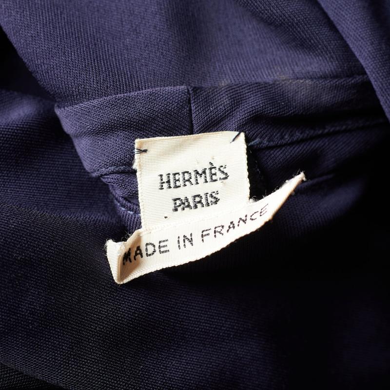 Women's Hermès Deep Purple Jersey Open Back Knit Maxi Dress M