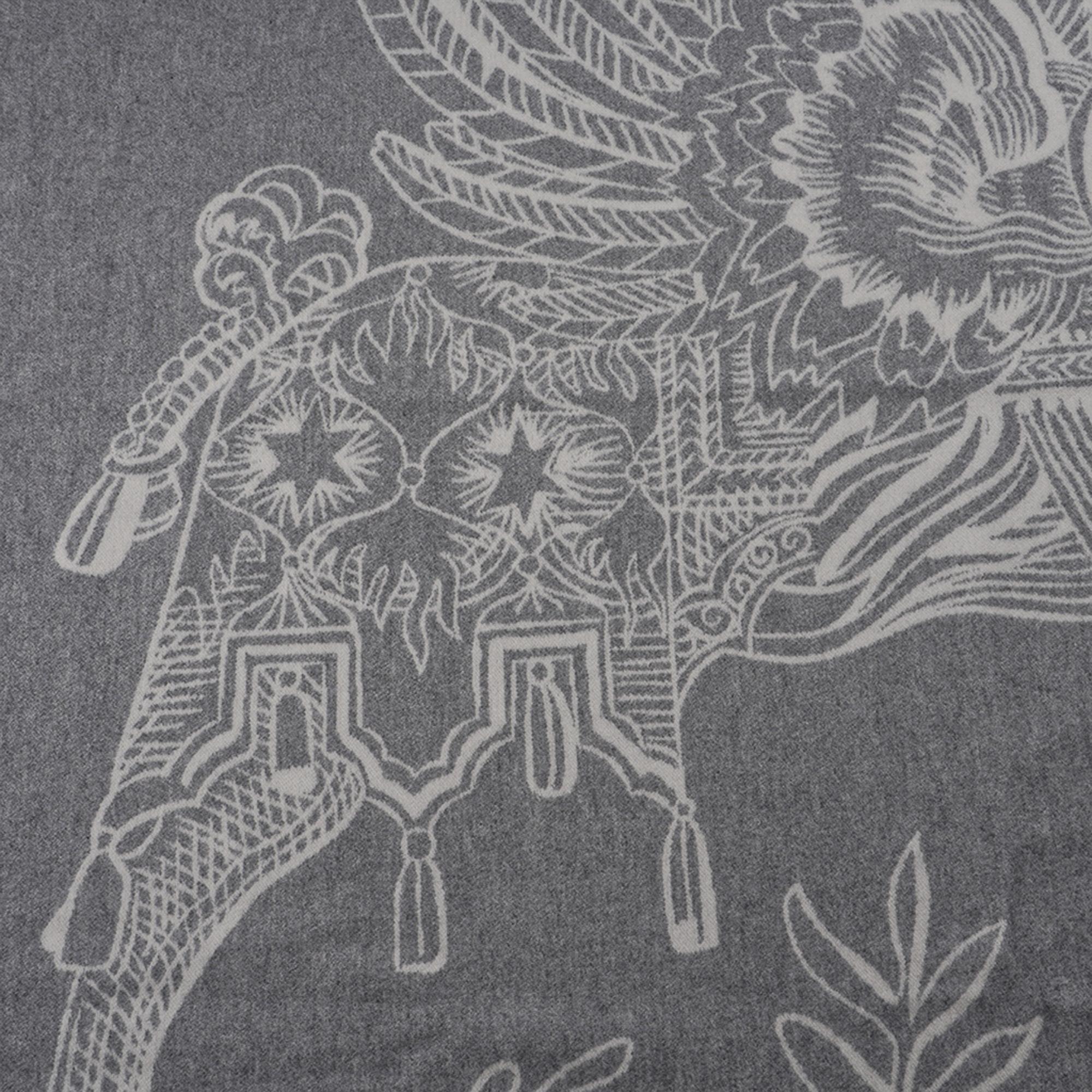 Hermes Della Cavalleria Favolosa Blanket Gris / Ecru New 2