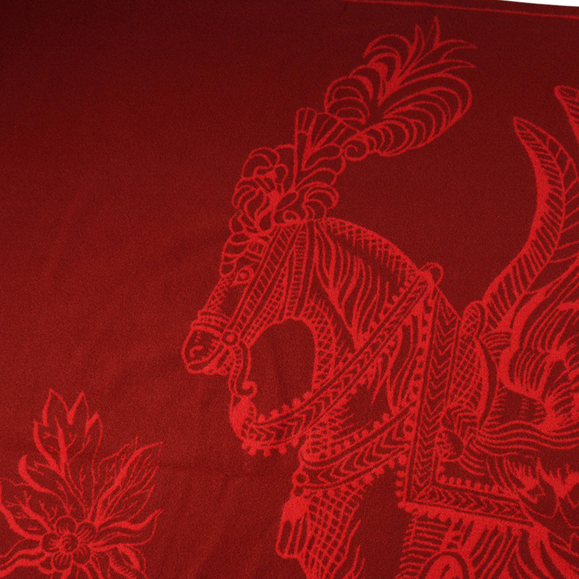 Hermes Della Cavalleria Favolosa Blanket Rubis / Rouge H New 1
