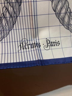 Hermes Della Cavalleria Finesse Silk Scarf in Cream and Navy