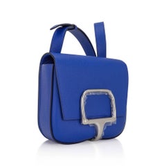 Hermes Della Cavalleria Mini Bag Blue Electrique Epsom Palladium Hardware