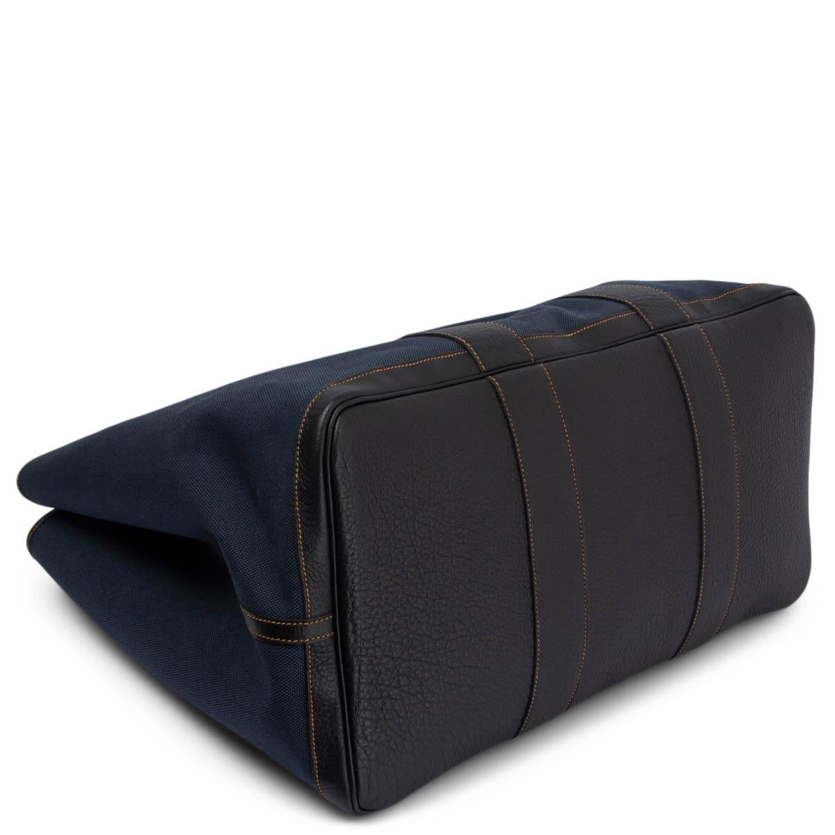 HERMES Denim Fonce and Noir Toile H Canvas and Negonda GARDEN