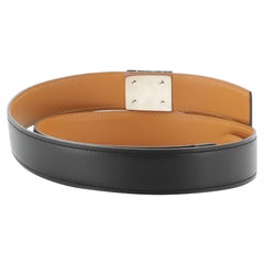 Ceinture Depeche Hermès en cuir noir moyen