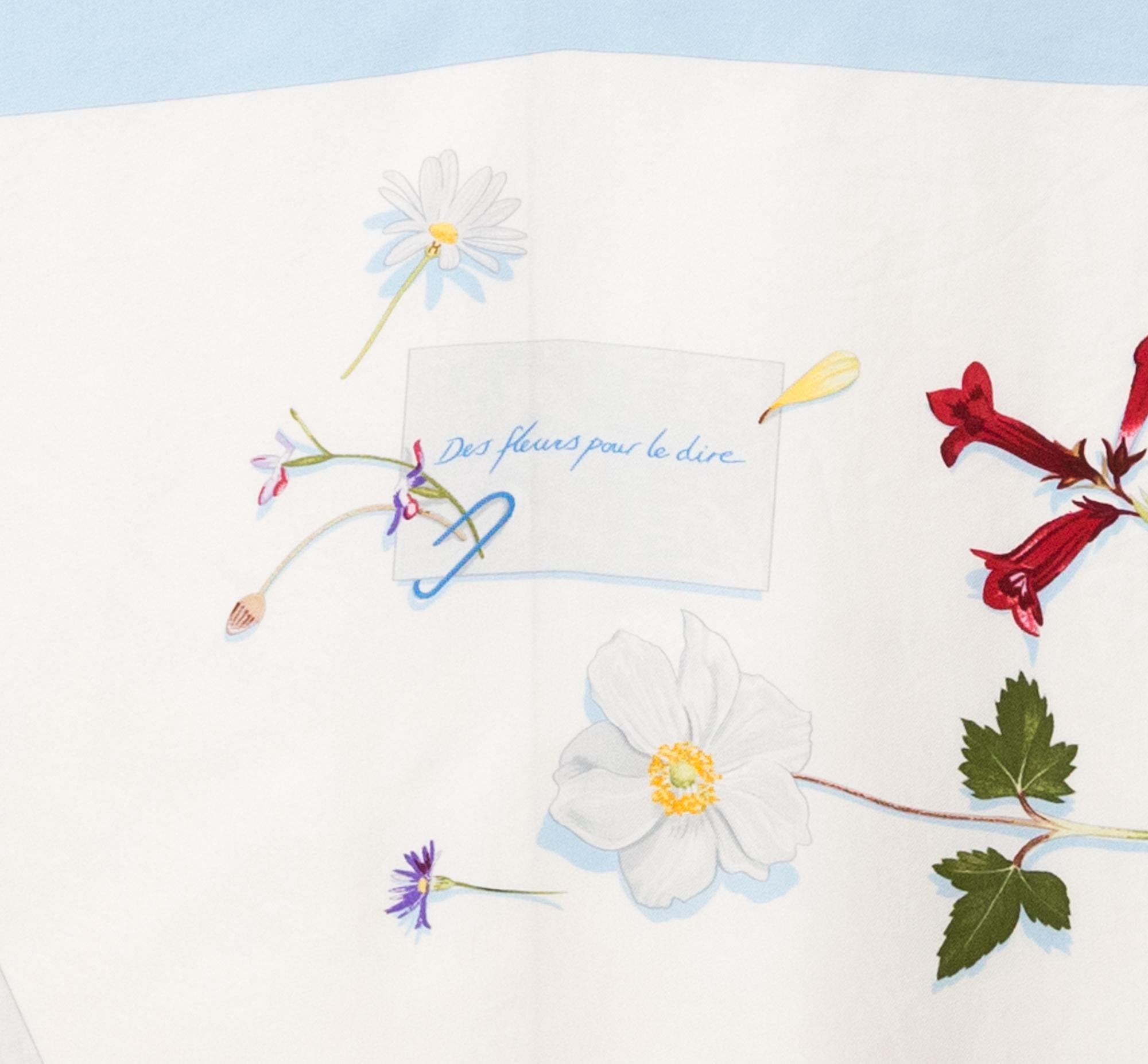 Hermes Des fleurs pour le dire by Leigh P. Cooke Silk Scarf 4