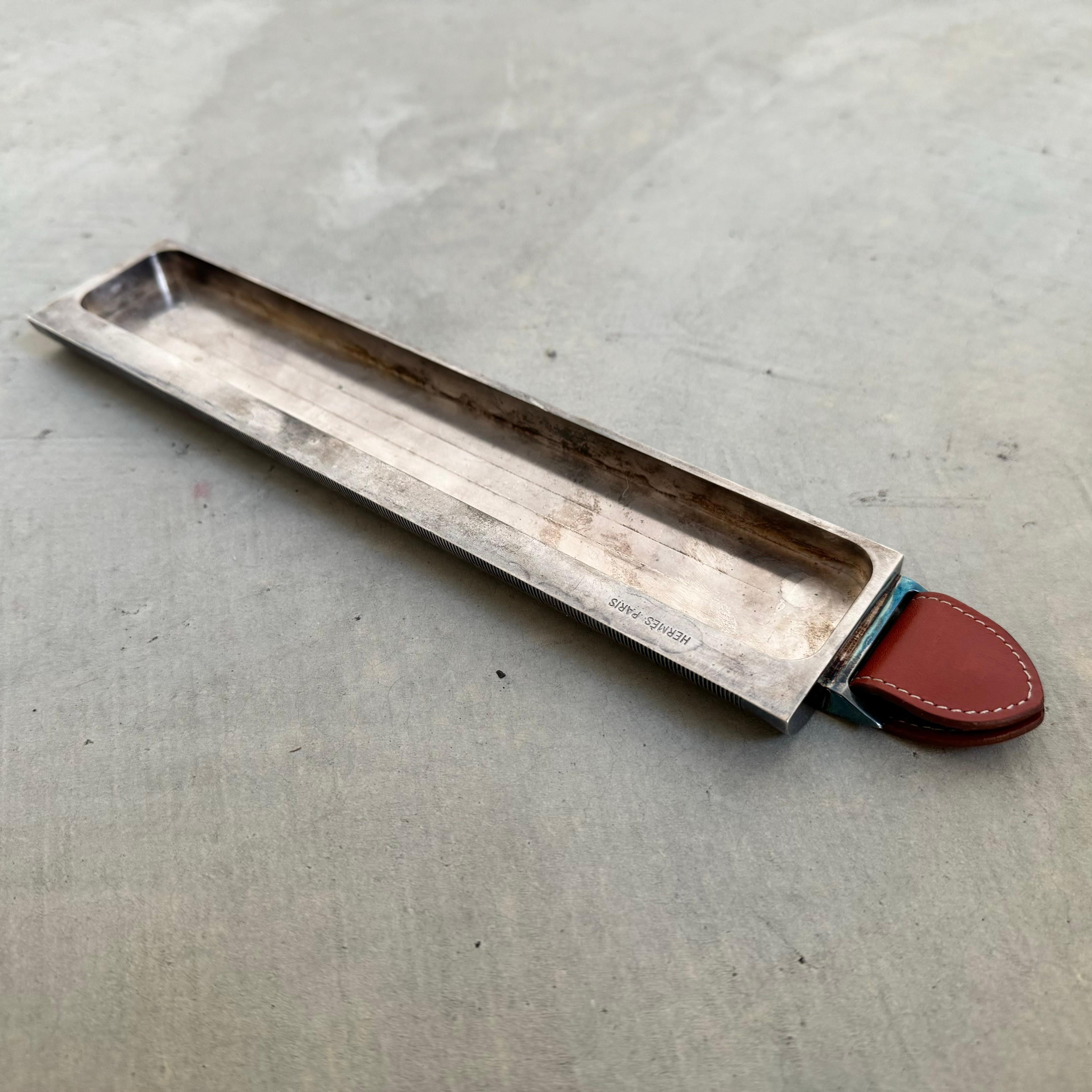 French Hermes Desk Tray with Ruler, 1970s France