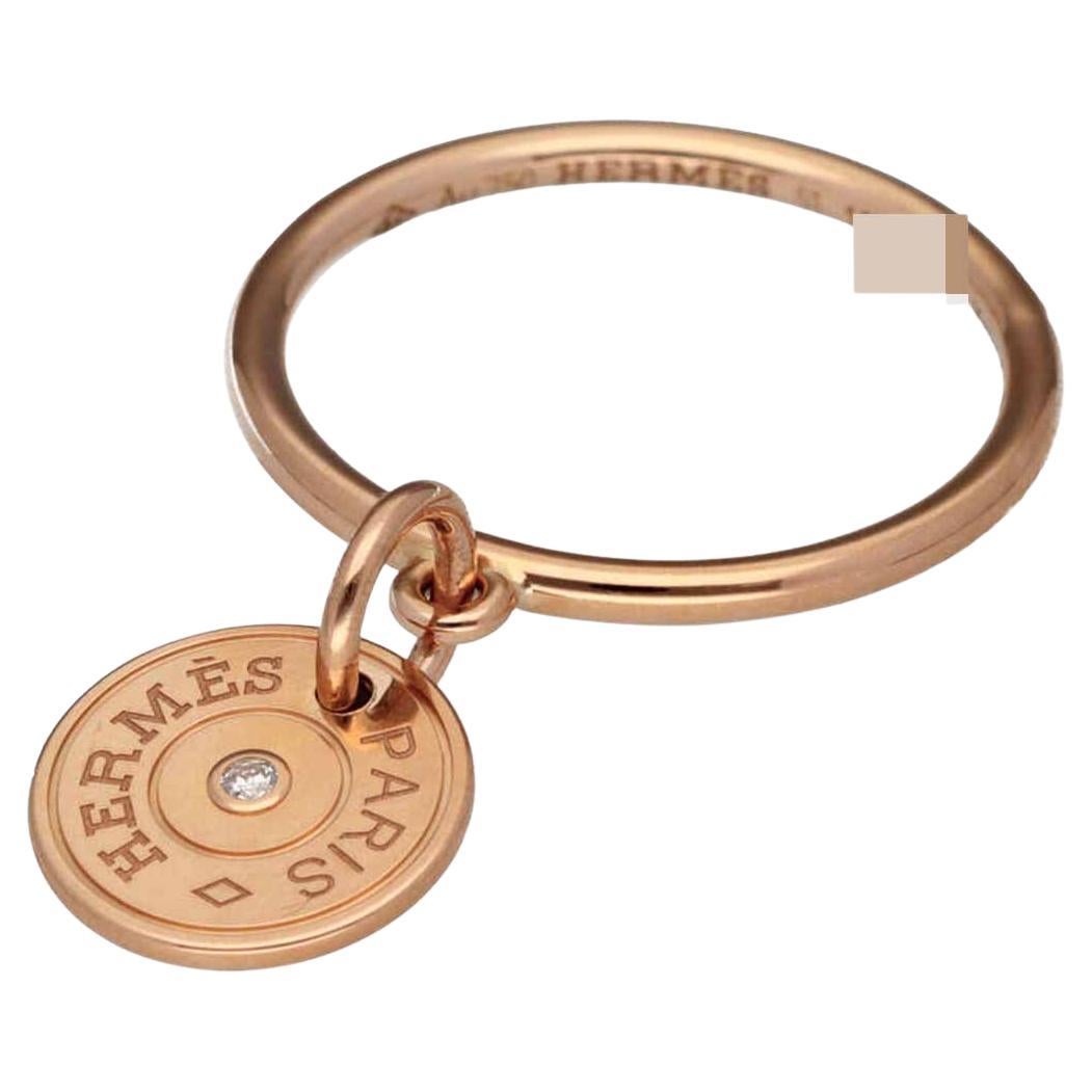 Hermes 18k Rose Gold Diamond Gambade Ring - For Sale on 1stDibs