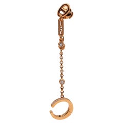 Hermes Diamond 18 Karat Rose Gold Single Ear Cuff Earring