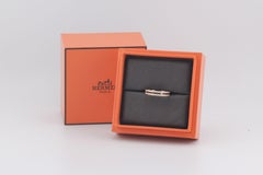 Hermes Diamond 18k Rose Gold Ariane Wedding Band Ring Size 6