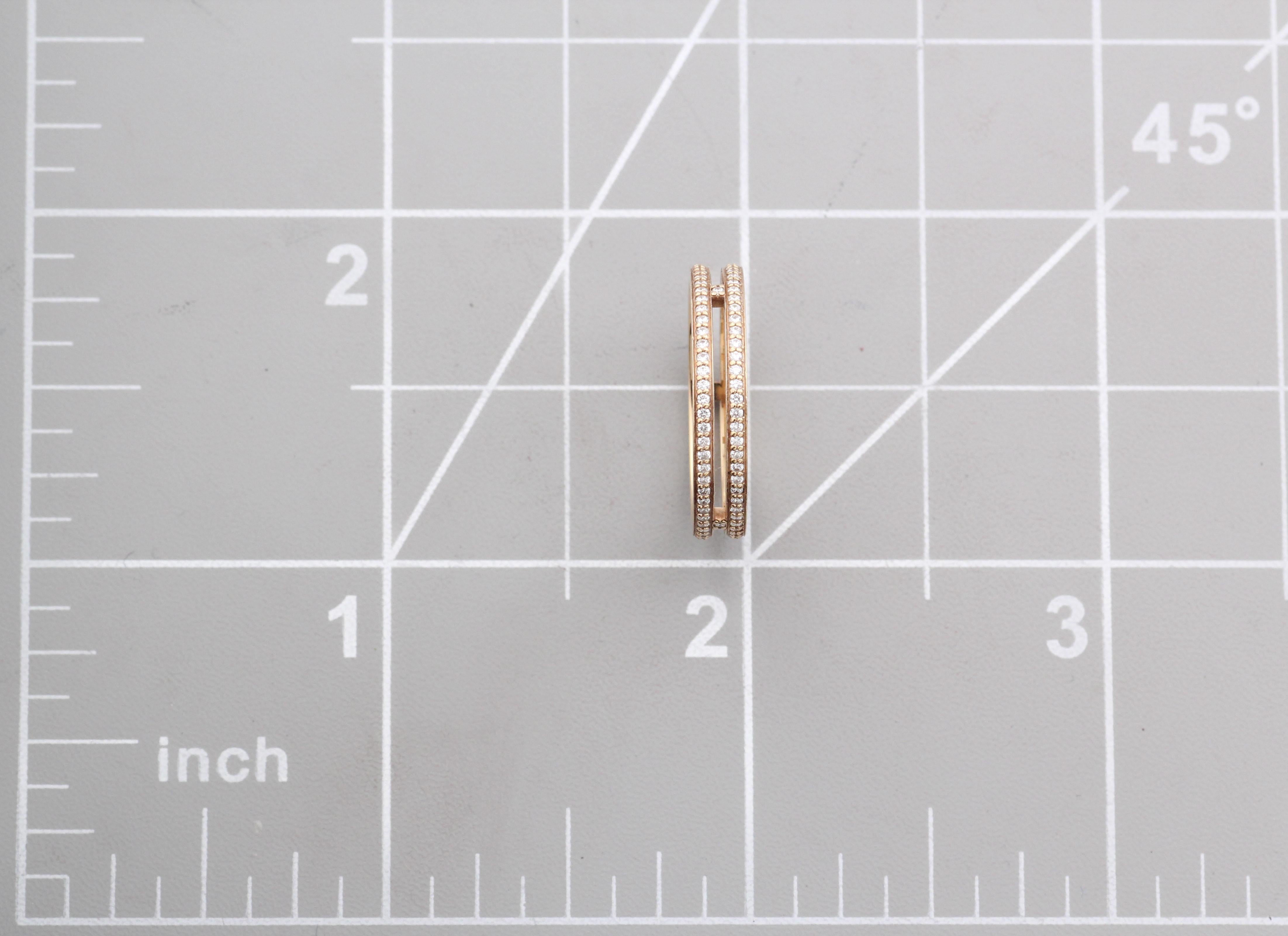 Hermes Diamond 18k Rose Gold Ariane Wedding Band Ring Size 6 For Sale 3