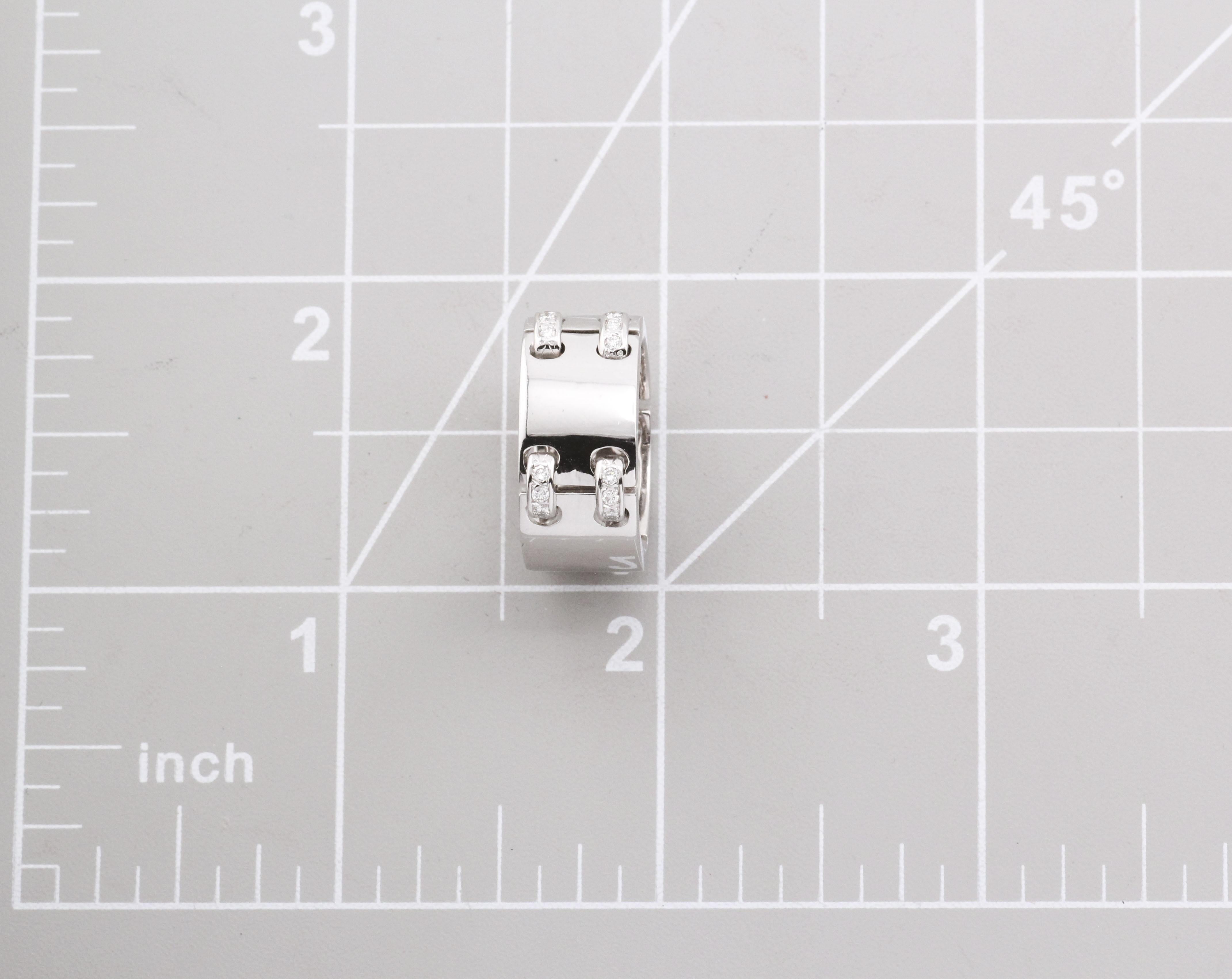 Anello Hermes con diamante in oro bianco 18k Misura 6 52 in vendita 4