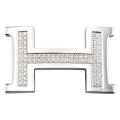 Hermes Diamant 18k Weißgold Gürtelschnalle